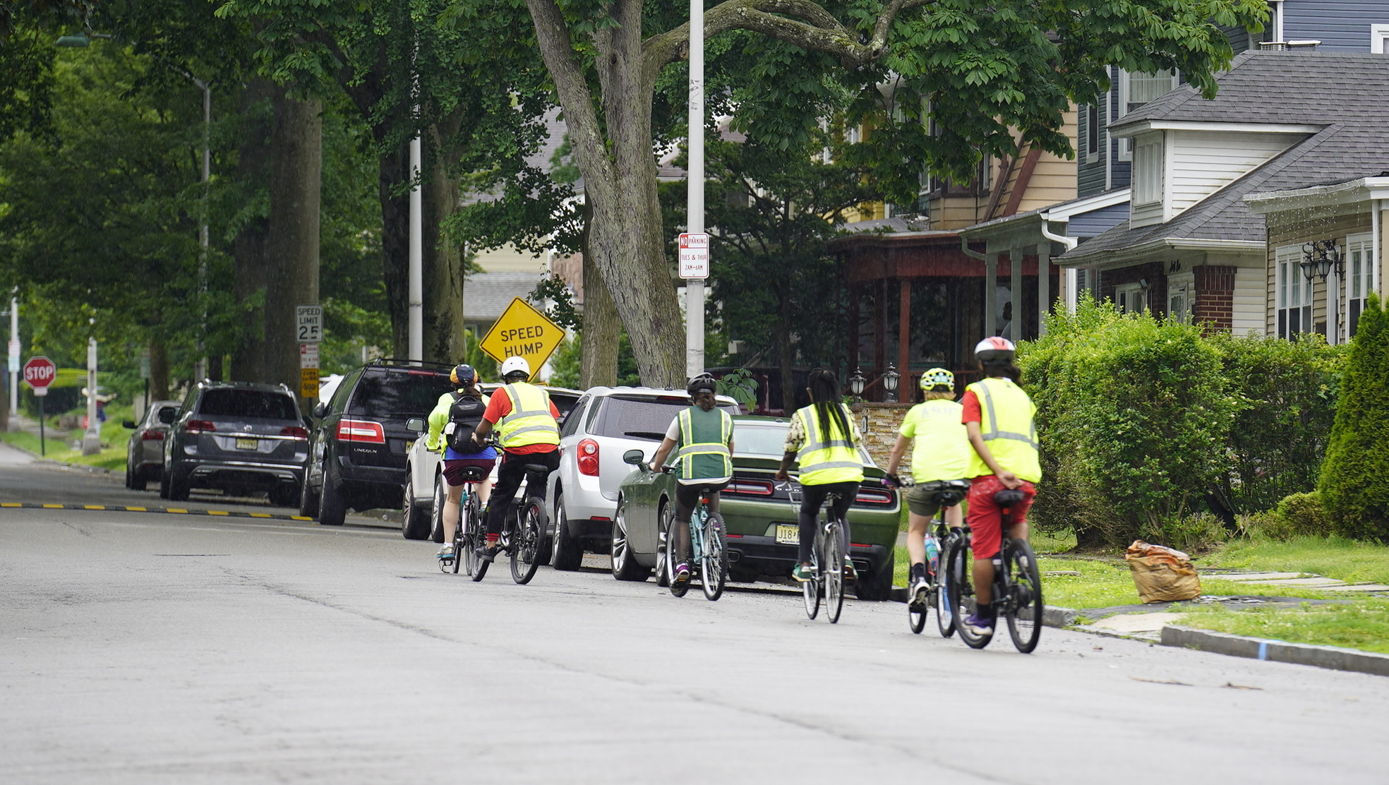 Community bike ride along the corridor