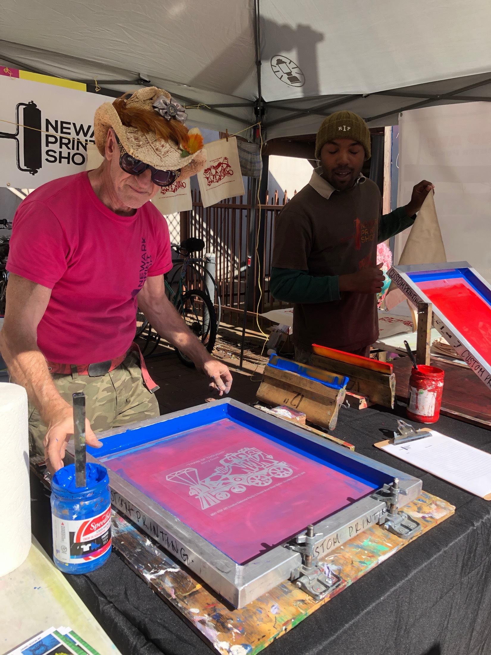 Newark Print Shop live silkscreen printmaking workshop