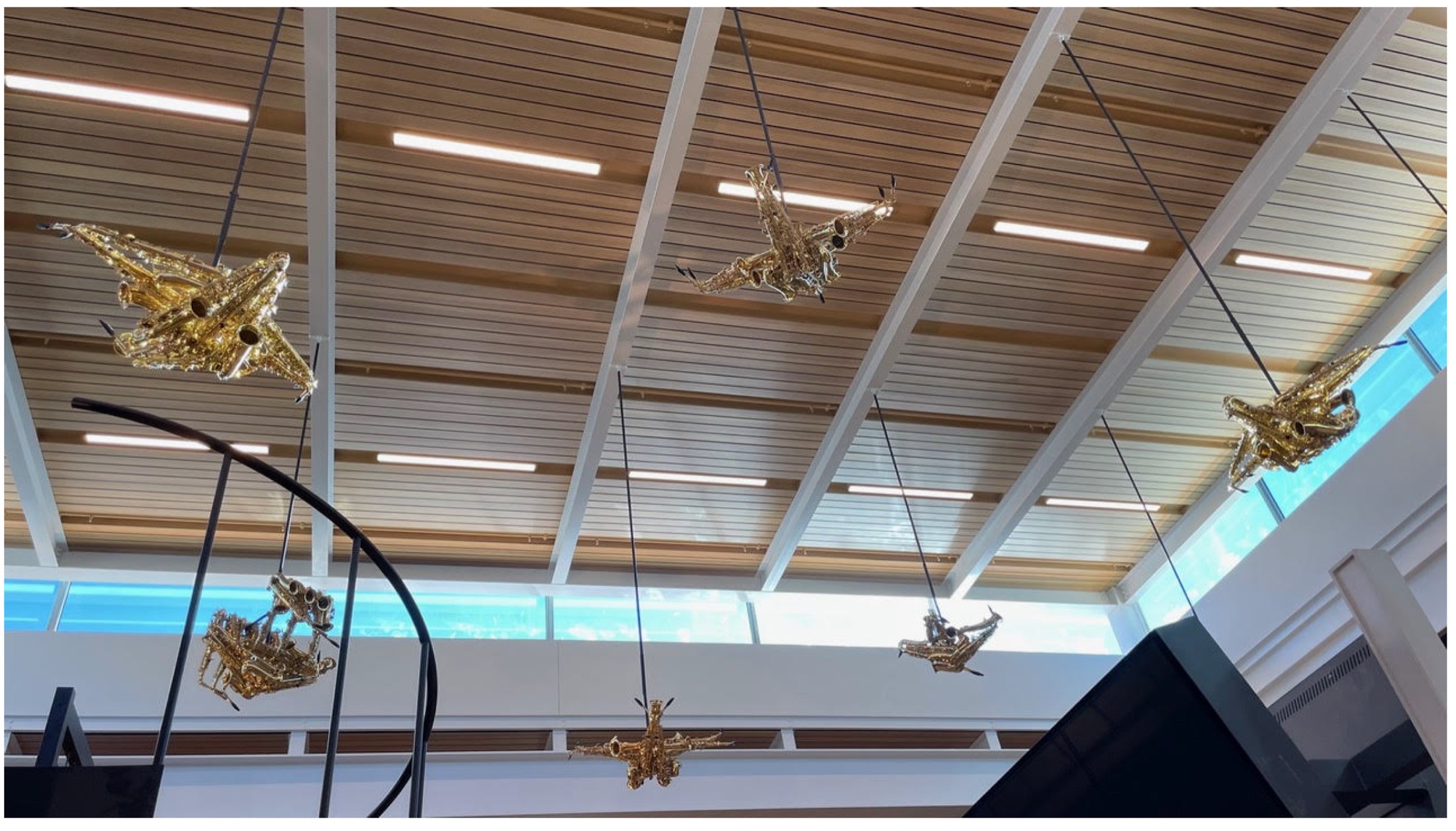 Installation viewed from the terminal staircase